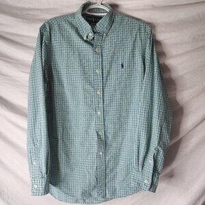 Polo Ralph Lauren Medium Blue Green Plaid Shirt 🎉 Host Pick – Preppy Party! ✨